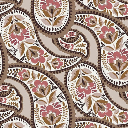 Premium Cotton Lunch Bag, Blooming Paisley, One Size