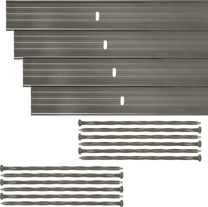 Dreamscape E-Z Edge Aluminum Landscape Edging - 4 Strips, 6ft Each (24ft Total), Bronze Painted - Professional Quality Landscaping Border, Metal Divider for Lawn, Garden, Flowerbed