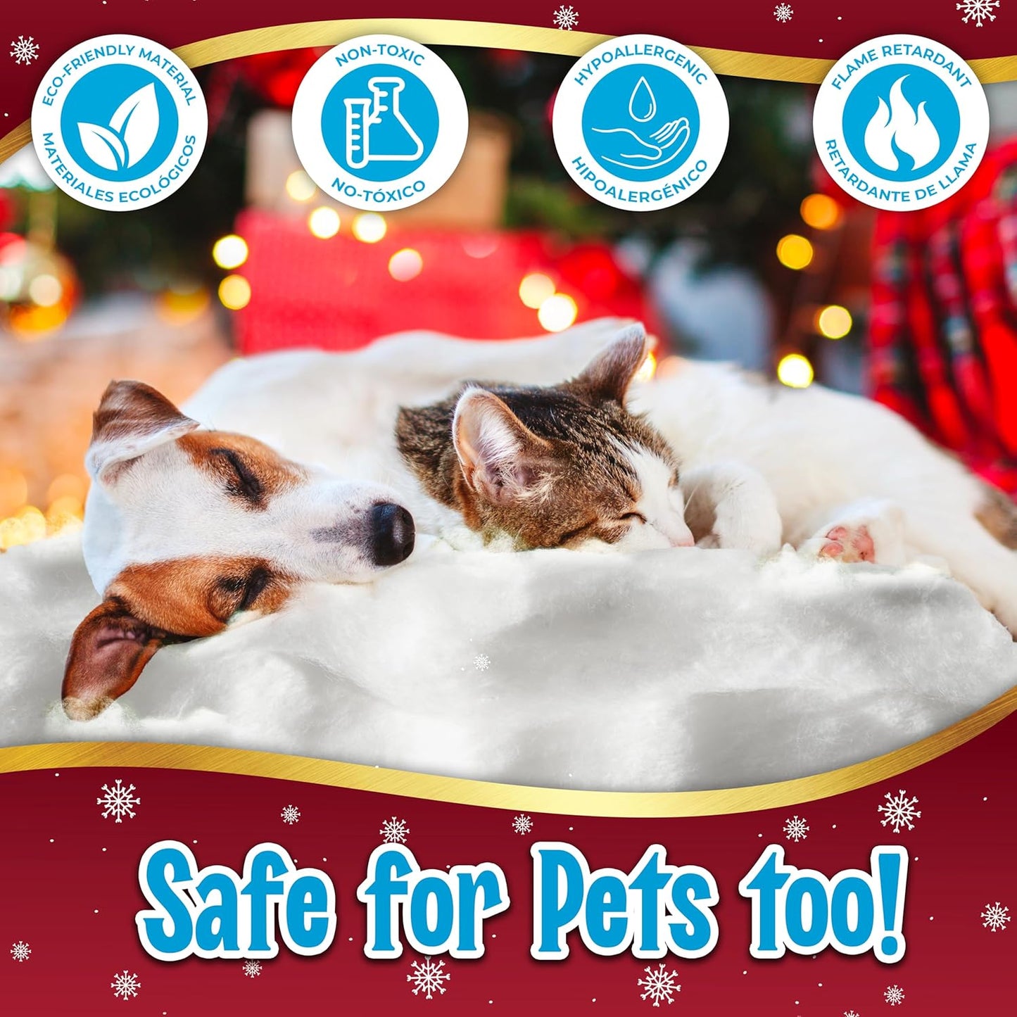 stargo 2 Pack Fake Snow Blanket Roll for Christmas Village Displays, Christmas Tree Deocration - Thick White Soft Fluffy Faux Snow Backdrop Artificial Snow Blanket Cover (Each Roll 2.6 x 7.8ft)