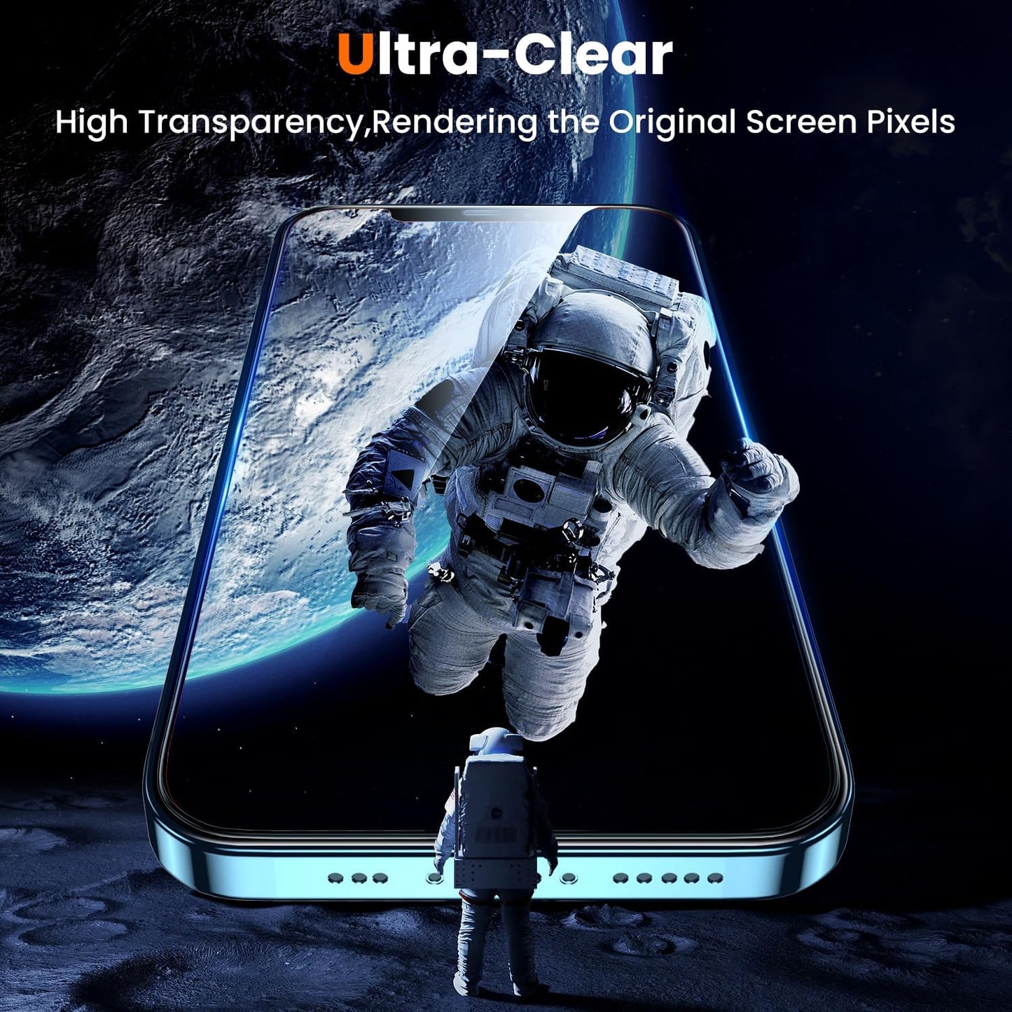 UniqueMe for iPhone 12 Pro Max Screen Protector - [Military Grade Shatterproof & 9H+ Hardness] Screen Protector 12 Pro Max Tempered Glass Full Coverage Protection, Easy Installation, 2 Packs