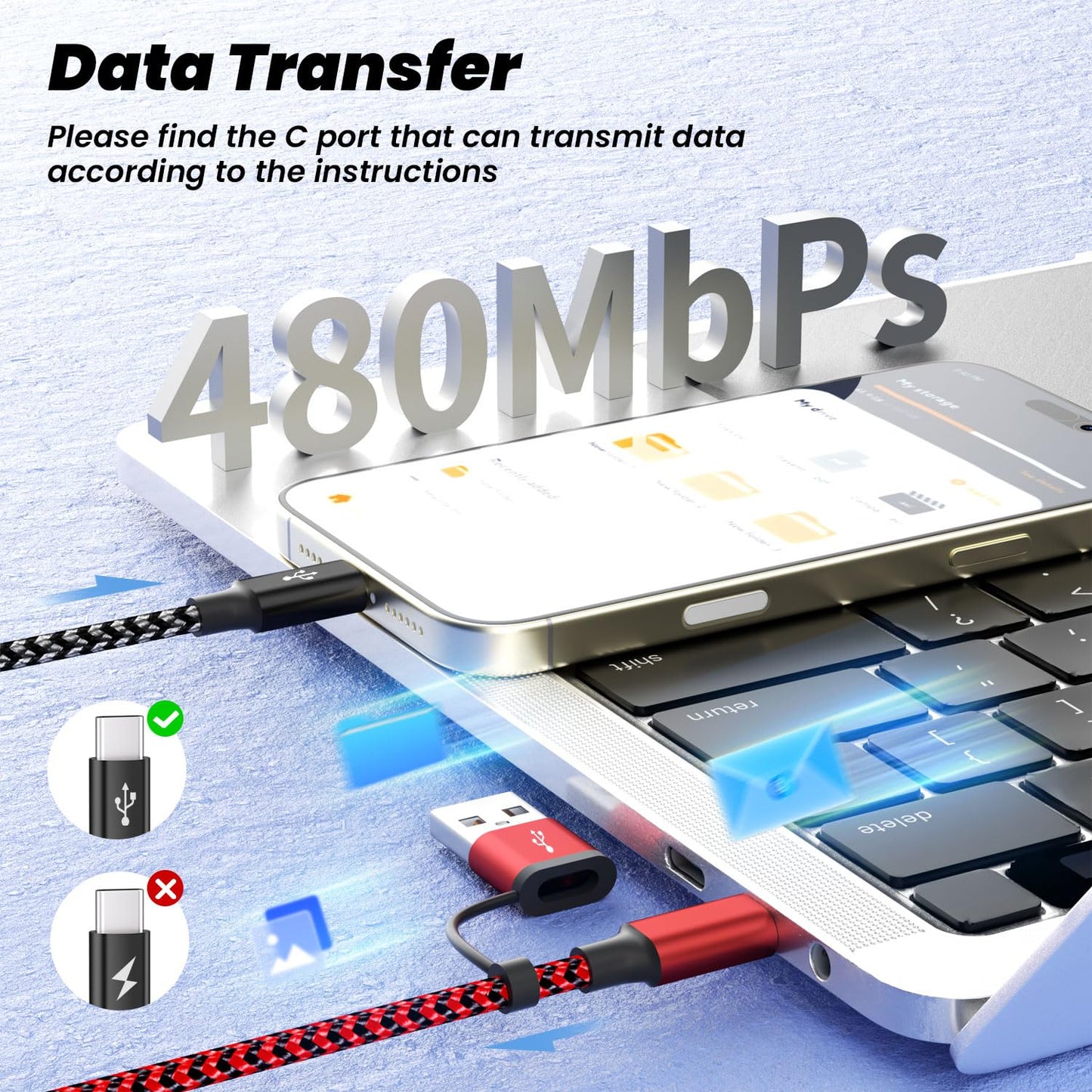 Travel Essentials 4in2 Multi Charging Cable for Apple Watch Charger,USB A/C to Dual Type C/IP/iWatch Charger,Travel Chargers for Multiple Devices Compatible with iWatch Series&iPhone 16-12 5FT