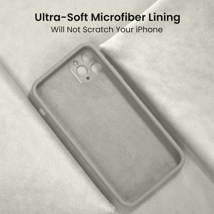 FireNova Designed for iPhone 13 Pro Case, Silicone Upgraded [Camera Protection] Phone Case with [2 Screen Protectors], Soft Anti-Scratch Microfiber Lining Inside, 6.1 inch, Stone