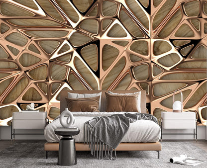3D Metal Wall Mural Wallpaper for Bedroom 178" x 117"