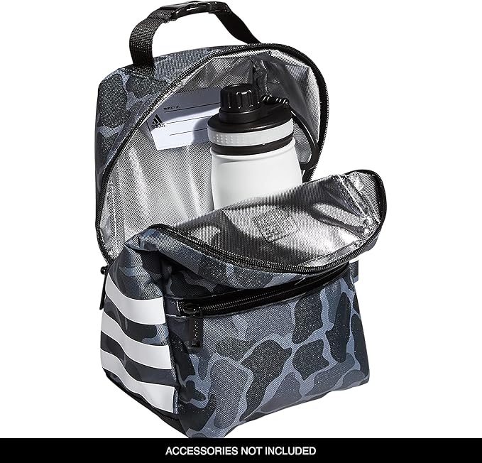 adidas Unisex Santiago Lunch Bag, Insulated School Food Container Box Discontinued, Nomad Camo Grey/White/2.0, One Size