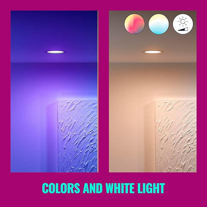 WiZ Retrofit Downlight - 6 inch LED Recessed Light Fixture - Motion Activated Recessed Light - 1150 Lumen - Connects to Wi-Fi - Control with Voice or App - Matter Compatible LED Lights | (Pack of 6)
