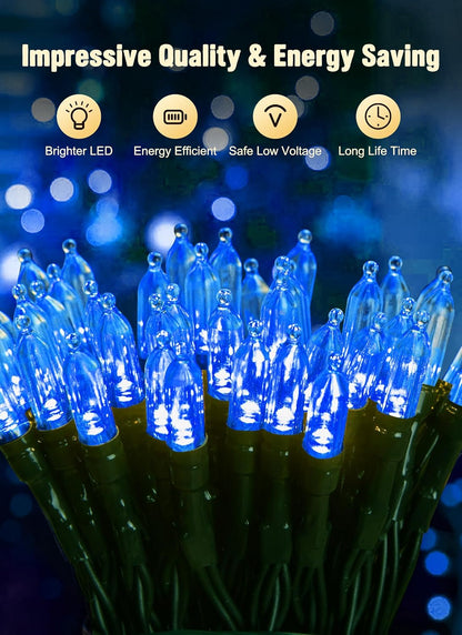 Battery Operated Christmas String Lights, 8ft 20 LED Mini Lights with Timer, Christmas Tree Lights for Indoor Outdoor Bedroom Wedding Party Holiday Xmas Decoration，Blue