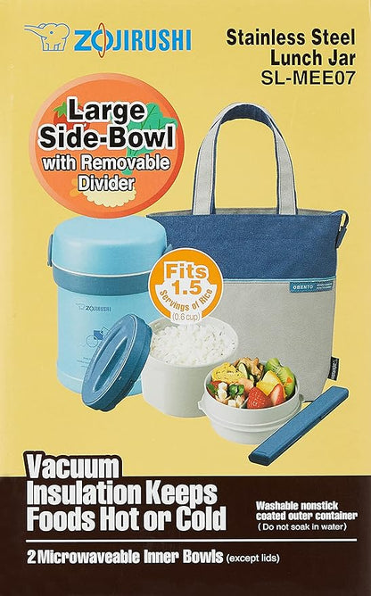 Zojirushi SL-MEE07AB Ms.Bento Stainless Lunch Jar, Aqua Blue