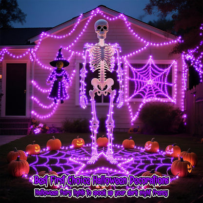TingMiao Halloween Purple Fairy Lights Battery Operate,7.2ft 20 LEDs String Lights Silver Copper Wire for Hallowen Christmas DIY Decoration Wedding Party (6 Pack)
