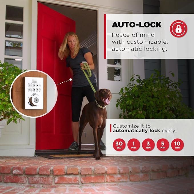 Kwikset HomeConnect 620 Z-Wave Long Range Enabled Keypad Smart Lock Convenient Keyless Entry, Customizable User Codes, Ring Alarm Compatible, Hub Required, Sold Separately Polished Chrome Contemporary