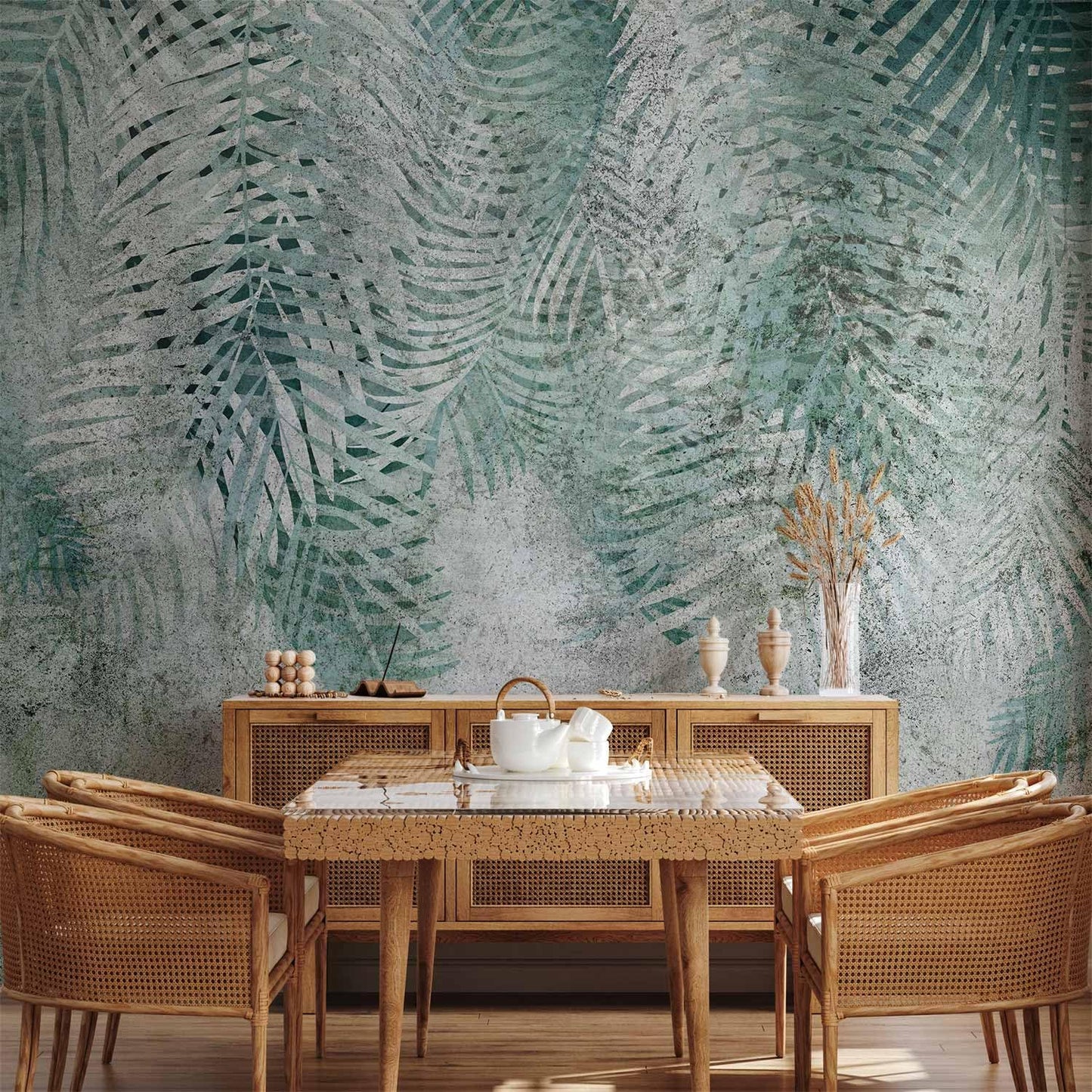 artgeist Wall Mural Leaves 173x124 in - Peel and Stick Self-Adhesive Wallpaper Removable Large Sticker Foil Wall Decor Print Picture Design Nature Botanical Plants Palm Abstract b-C-0861-a-a