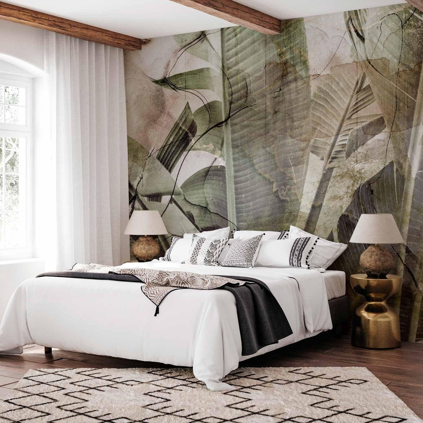 artgeist Premium Wall Mural Tropical Leaves 197x138 in - Non-Woven Wallpaper Fleece Wall Decor Photo Print Picture Image Design Plant Jungle Nature Like Painted b-C-0776-a-a