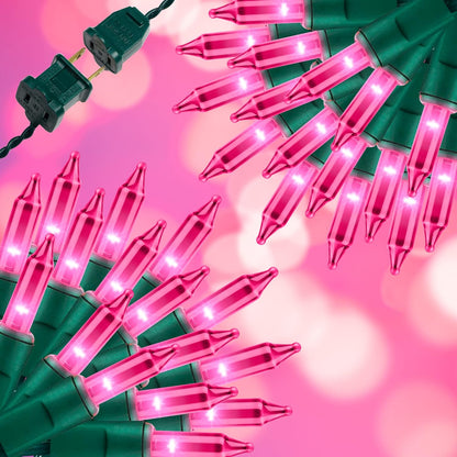 300LIGHTS(2*150L) Pink Extra-Bright with End Connectors Christmas Decorative Lights 19.44m UL Certified Mini String Light Set Waterproof for Home Garden Holiday Tree Party Patio Decor Wedding
