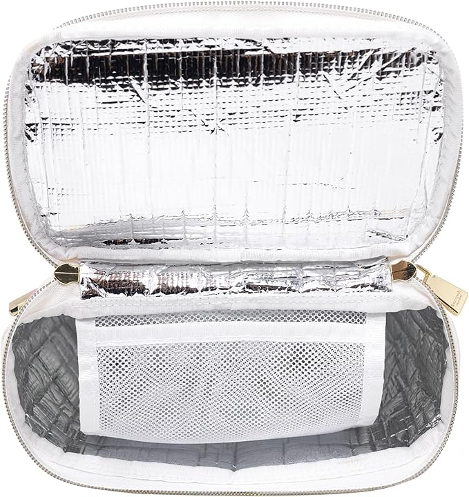 kate spade new york, Insulated Lunch Tote, Small Lunch Cooler, Cute Lunch Bag for Women, Striped Thermal Bag with Double Zipper Close and Carrying Handle (Invite Only)