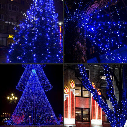 600LED (12pk of 50L) String Lights,LED Christmas Lights, 6" SPACING,Green Wire,Blue