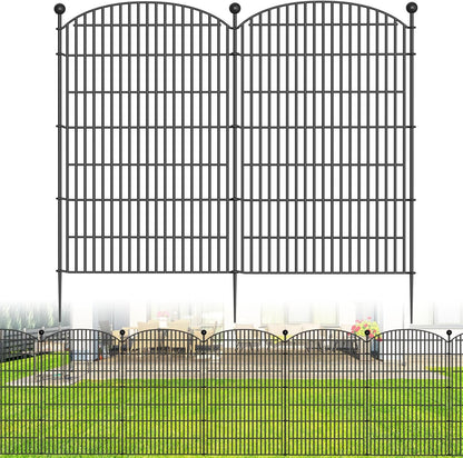 16 Panels Decorative Garden Fence - 48 in (H) x 41.6 ft (L) 16 Panels - Dog Fence Outdoor for Yard，Rustproof Metal Animal Barrier Ground Stakes Fencing for Garden, Patio, Flower Bed
