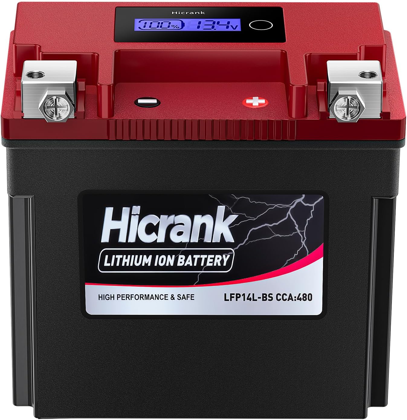 YTX14L-BS (GYZ16HL) Lithium 12V 8Ah 480CCA LiFePO4 Motorcycle Battery, Powersports Battery for Honda KTM Yamaha Harely, Fit ATV, UTV, Scooter, Motocross, 4 Wheeler, Quad, Riding Lawn Mower