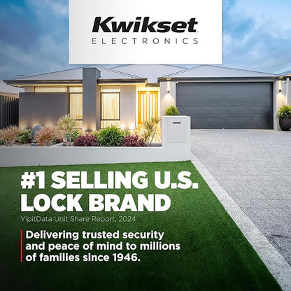 Kwikset HomeConnect 620 Z-Wave Long Range Enabled Keypad Smart Lock Convenient Keyless Entry, Customizable User Codes, Ring Alarm Compatible, Hub Required, Sold Separately Matte Black Contemporary