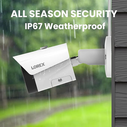 Lorex 4K 8MP IP Bullet PoE Black Wired Security Camera | Add-On Camera | Color Night Vision | Smart Motion Detection (Person/Vehicle) | Listen-in Audio | IP67 Weatherproof | Metal Housing