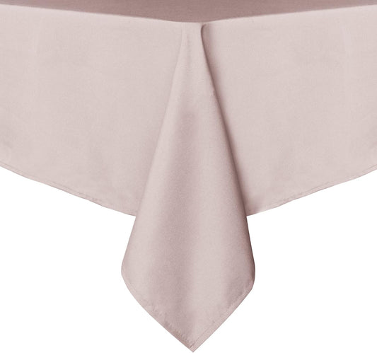 sancua Rectangle Tablecloth - 60 x 102 Inch - Stain and Wrinkle Resistant Washable Polyester Table Cloth, Decorative Fabric Table Cover for Dining Tables, Buffet Parties and Camping, Blush
