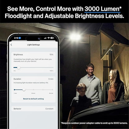 Arlo Pro 3 Wireless LED Floodlight Security Camera 2K HDR, 2000-3000 Lumens, Custom Detections, Emergency Response, Connects to Wi-Fi, Color Night Vision, 2-Way Audio, Rechargeable (Black)