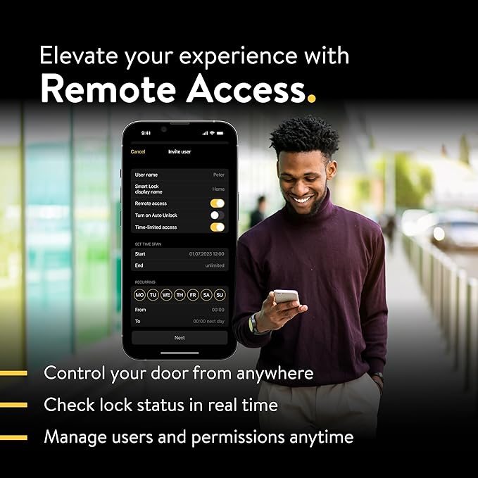 Nuki Smart Lock Keyless Entry WiFi Electronic Deadbolt with Auto-Unlock, App Control, Remote Access, Easy Installation, Smart Home for Front Door, Home & Rentals