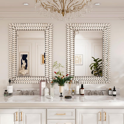 Kelly Miller Jeweled Luxury Bathroom Mirror for Wall, 24"x36" Rectangle Wall Mirror Decorative Mirror Vanity Mirror with Diamonds for Master Bath Half Bath Living Room Bedroom Fireplace Mantle Hallway