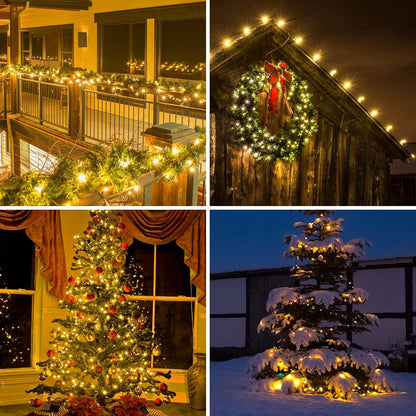 Green Wire,Yellow Incandescent Bulb 300 Mini String Lights for Indoor Christmas Tree Garland Birthday Wedding Party Festival Decoration