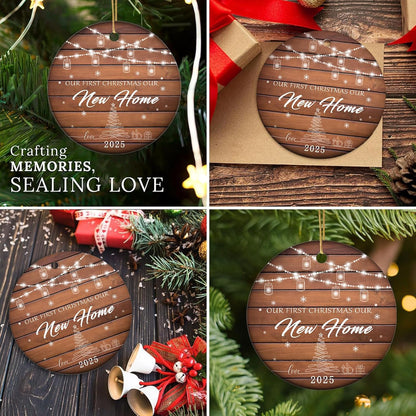 Baby's First Christmas Ornament 2025 Keepsake for Newborn Boy or Girl, Personalized Xmas Tree Hanging Decor, New Home Housewarming for Baby’s First Christmas 3 Inch Ceramic