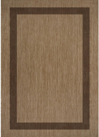 CAMILSON Outdoor Rug 5x7 - Modern Outside Rugs for Patios Porches Waterproof Durable Washable Non-Shedding, Easy-to-Clean Indoor Outdoor Area Carpet (5 x 7, Bordered - Jute)