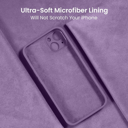 FireNova Designed for iPhone 15 Plus Case, Silicone [Camera Protection] Case with [2 Screen Protectors], Soft Anti-Scratch Microfiber Lining Inside, 6.7 inch, Light Purple