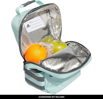 adidas Unisex Santiago Lunch Bag, Insulated School Food Container Box Discontinued, Semi Flash Aqua Blue/Onix Grey/2.0, One Size