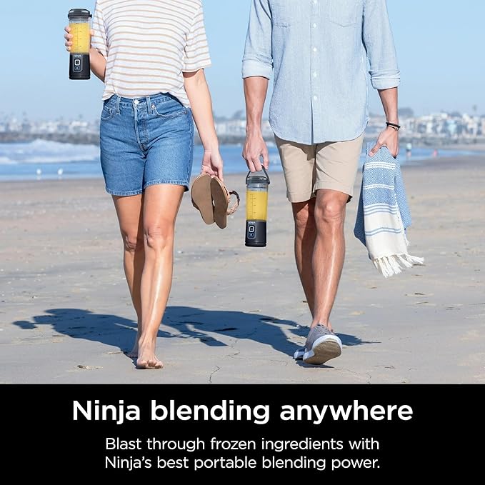 Ninja Blast 16 oz. Personal Portable Blender with Leak Proof Lid and Easy Sip Spout, Perfect for Smoothies, Cordless, USB-C Rechargeable, Dishwasher Safe Parts (Renewed) (Black)