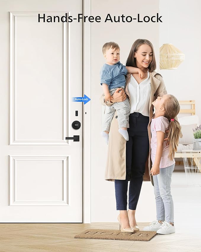 Philips WiFi Smart Lock with Fingerprint Keypad, Smart Deadbolt Smart Door Lock, Built-in WiFi, APP Remote Control, Keyless Entry Door Lock, Auto-Locking, Status Logging, Black