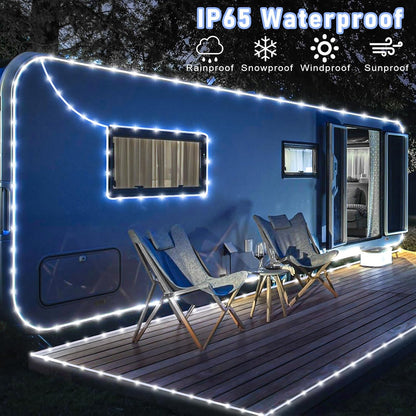 164FT Rope Lights Outdoor, 500 LED White Rope Lights Indoor Waterproof, 8 Modes Plug in Connectable String Lights for Outside Garden, Deck, Patio, Pool, Bedroom, Landscape, Party Decorations