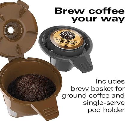 Hamilton Beach 49945 FlexBrew Single-Serve Coffee Maker Compatible with Pod Packs and Grounds, 1 Cup, Red