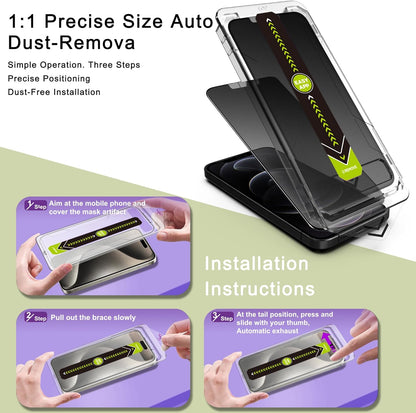 (2-Pack Matte Privacy Anti-Spy Screen Protector for iPhone 12/12 Pro (6.1-Inch),9H Tempered Glass,Anti-Glare,Full Coverage,Anti-Fingerprint,Auto Dust Removal,Bubble-Free