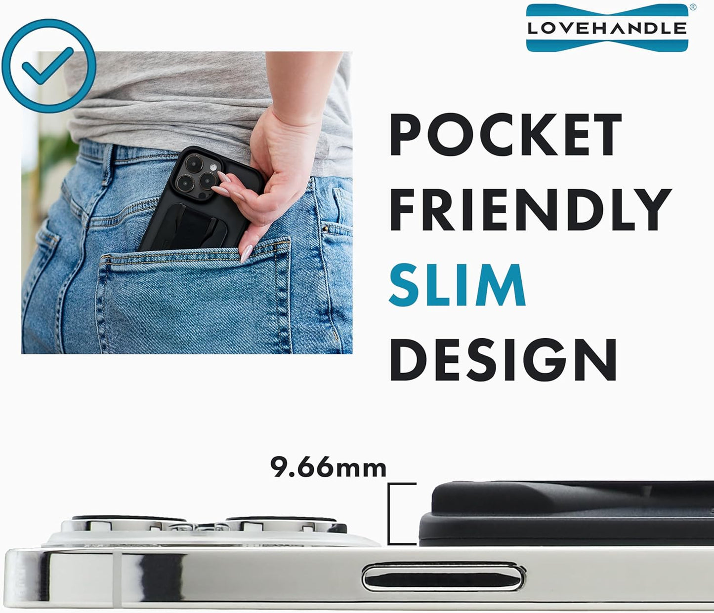 LoveHandle PRO MagSafe Compatible Magnetic Phone Grip w/Kickstand - Mount, Strap and Stand for Smartphone and Tablet - MagSafe Ring Included - Fits All Devices - Candy Cloud
