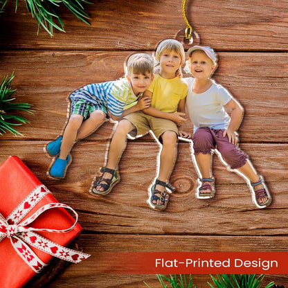 Personalized Baby Photo Ornament, Custom Ornament with Picture, Christmas Acrylic Ornament Gifts for Son Daughter, Sister Brother, Siblings, Boys Girls, Christmas Hanging Decor
