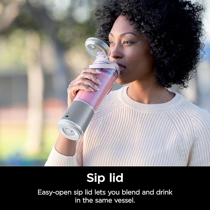 Ninja Blast Portable Blender, Cordless 18 Ounce Container, Personal Blender for Shakes and Smoothies, BPA Free, Leak Proof Lid, USB-C Rechargeable, White, BC151WHC (Version