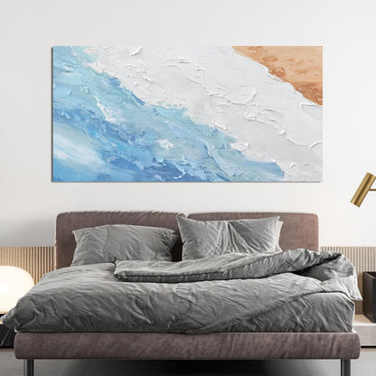 Abstract Canvas Wall Art Decor Wall Pictures for Living Room Art Work for Wall Decor Large Modern Abstract Wall Art Prints White Blue Wall Art Artwork for Walls Bedroom Office Wall Art Decor 24" X 48"