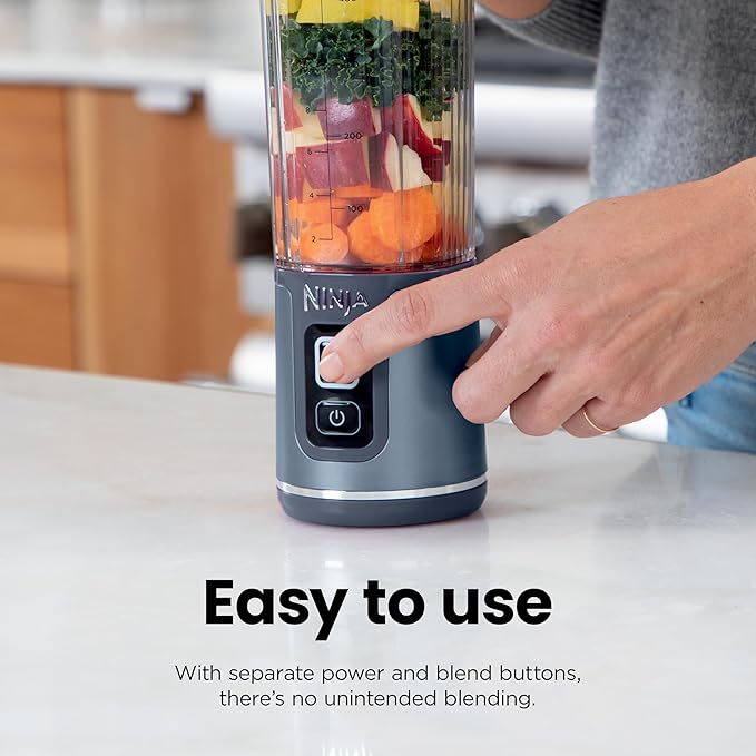 Ninja BC151EM Blast Portable Blender, Cordless, 18oz. Vessel, Personal Blender-for Shakes & Smoothies, BPA Free, Leakproof-Lid & Sip Spout, USB-C Rechargeable, Dishwasher Safe Parts, Forest Green