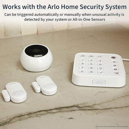 Arlo Wire-Free Outdoor Siren Weather Resistant, Built-in Siren, Strobe Light, Compatible with Arlo Home Security System SLB1001