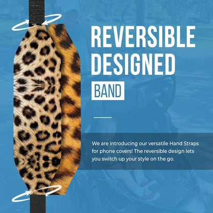 Phone Grip Strap - Reversible Finger Holder for Phone Back, Customizable Anti-Slip Design, Wireless Charging Compatible Detachable Holder for iPhone - Cheetah Chick