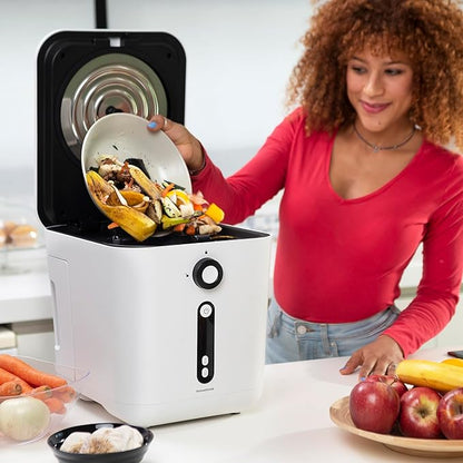 InnovaGoods® Electric Kitchen Composter 3 Litres, Ideal for Recycling Organic Waste, Self-Cleaning Odorless Waste Bin, Electric Composter, Non-Stick Coating