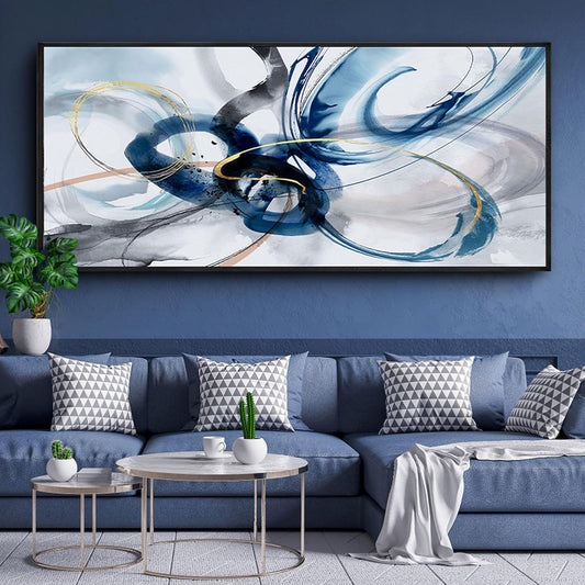 KLAKLA Abstract Wall Art 86x39 Inches - Huge Canvas Picture Wall Decor Living Room Oversized Artwork for Walls Bedroom Office Decoration Modern Frame Wall Art