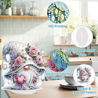 Diamond Painting Kits for Adults Beginners, 5D Full Drill Dwarf Love Crystal Art Desktop Ornament, DIY Single Sided Home Office Desk Decor, Creative Craft Gift Set with Tools