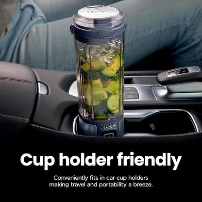 Ninja BC151NV Blast Portable Blender, Cordless, 18oz. Vessel, Personal Blender-for Shakes & Smoothies, BPA Free, Leakproof-Lid & Sip Spout, USB-C Rechargeable, Dishwasher Safe Parts, Denim Blue