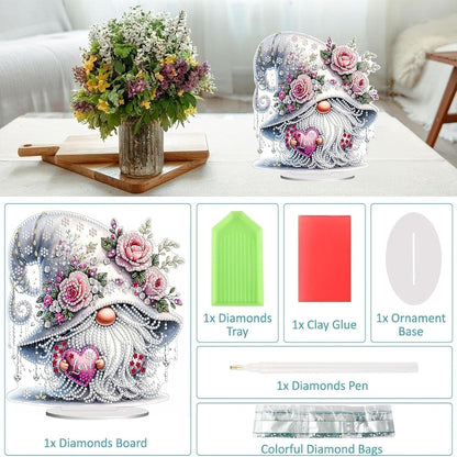 Diamond Painting Kits for Adults Beginners, 5D Full Drill Dwarf Love Crystal Art Desktop Ornament, DIY Single Sided Home Office Desk Decor, Creative Craft Gift Set with Tools