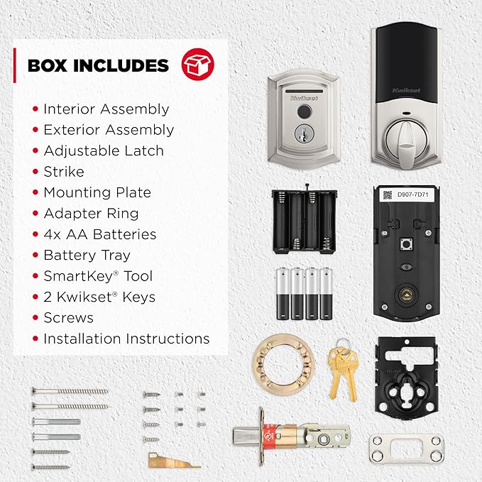 Kwikset Halo Touch Fingerprint Wi-Fi Smart Lock, Keyless Entry Door Low Profile Deadbolt, Geofence Auto-Unlock, Grade AAA Certified, No Hub Easy Install, Satin Nickel Lifetime Finish Warranty, Arch