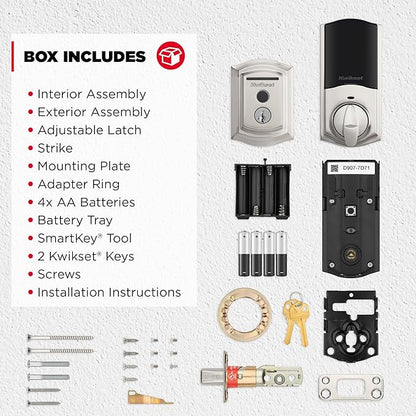 Kwikset Halo Touch Fingerprint Wi-Fi Smart Lock, Keyless Entry Door Low Profile Deadbolt, Geofence Auto-Unlock, Grade AAA Certified, No Hub Easy Install, Satin Nickel Lifetime Finish Warranty, Arch